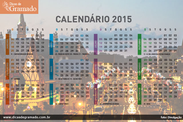 Calendário completo de eventos em Gramado em 2015